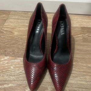 RALPH LAUREN Snake Skin 3 Inch Pumps